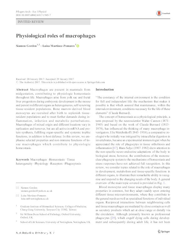 Physiological roles of macrophages Thumbnail