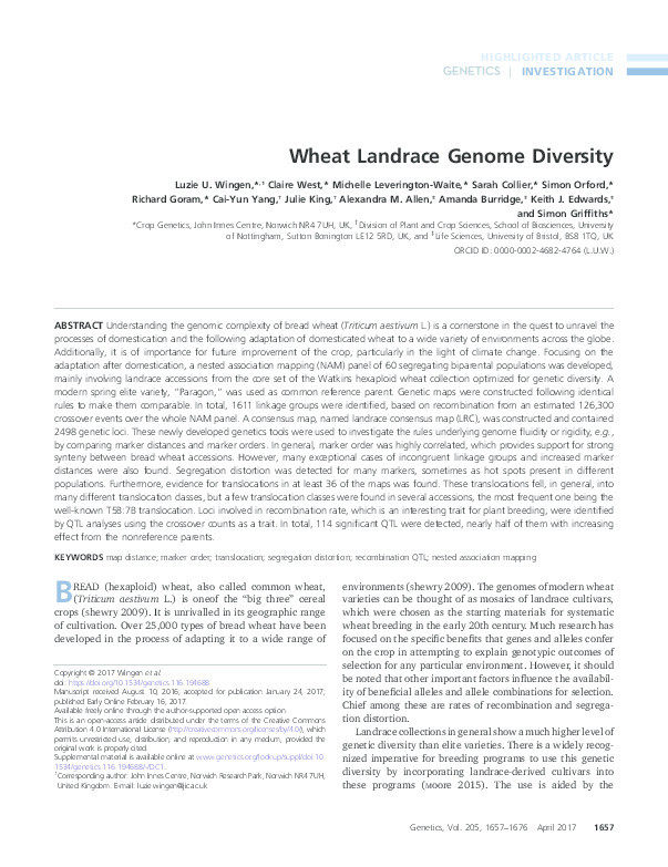 Wheat landrace genome diversity Thumbnail
