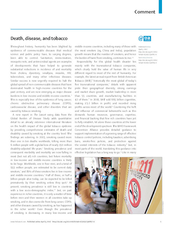 Death, disease, and tobacco Thumbnail