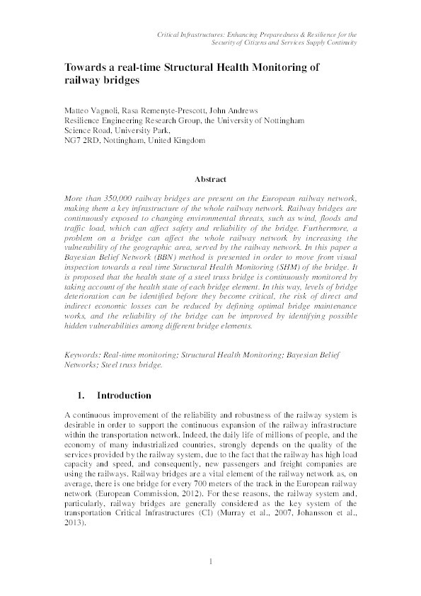 Towards a real-time Structural Health Monitoring of railway bridges Thumbnail