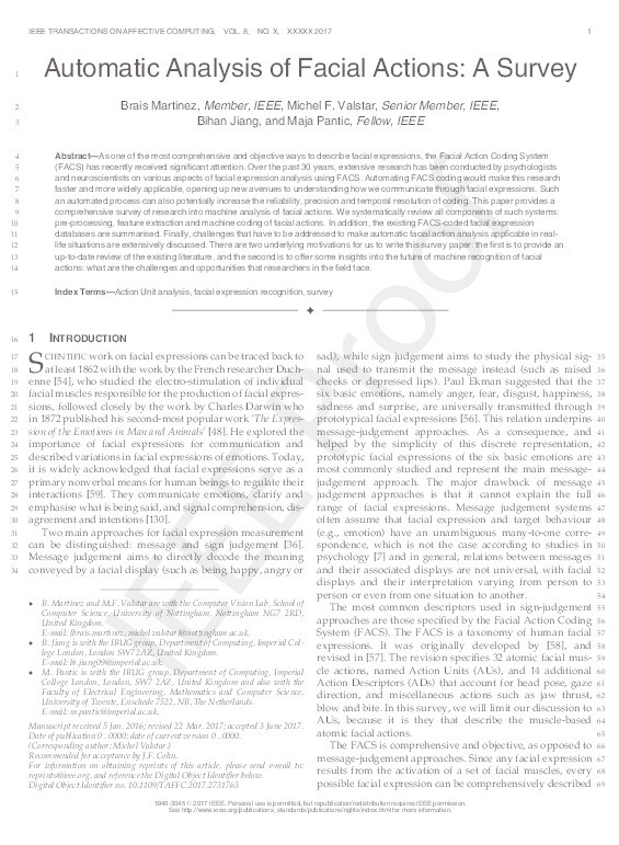 Automatic analysis of facial actions: a survey Thumbnail