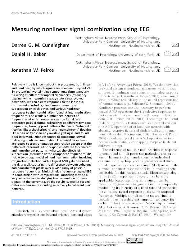 Measuring nonlinear signal combination using EEG Thumbnail