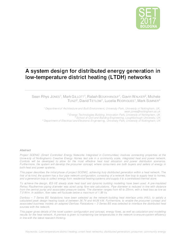 A system design for distributed energy generation in low temperature district heating (LTDH) networks Thumbnail