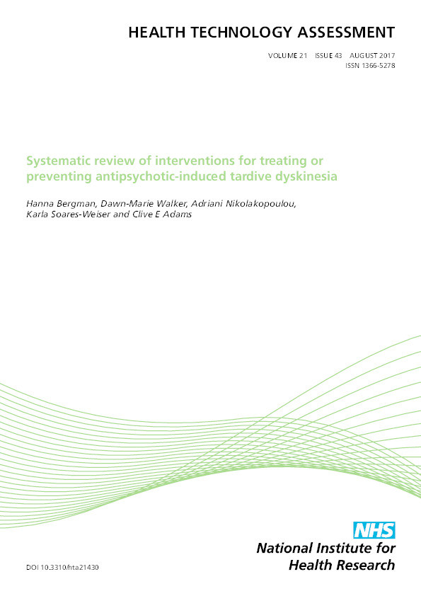 Systematic review of interventions for treating or preventing antipsychotic-induced tardive dyskinesia Thumbnail