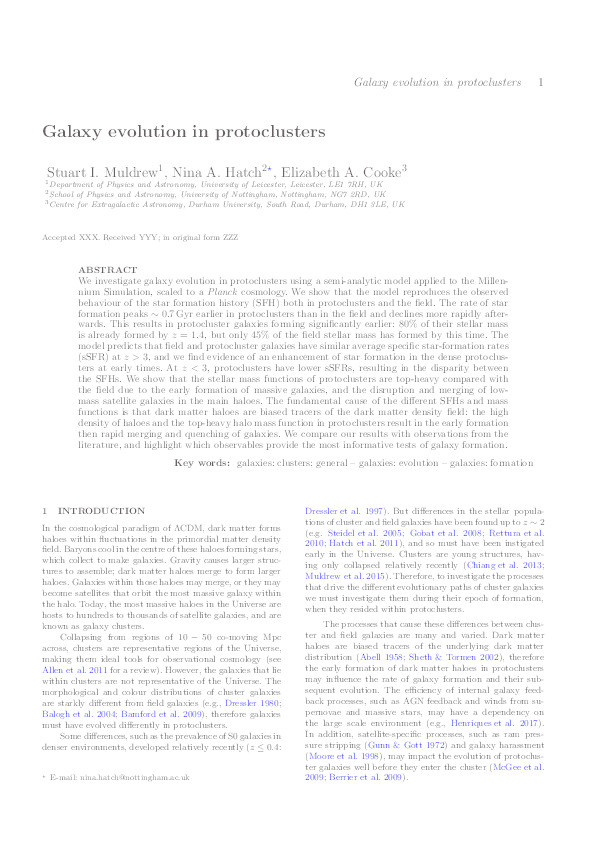 Galaxy evolution in protoclusters Thumbnail