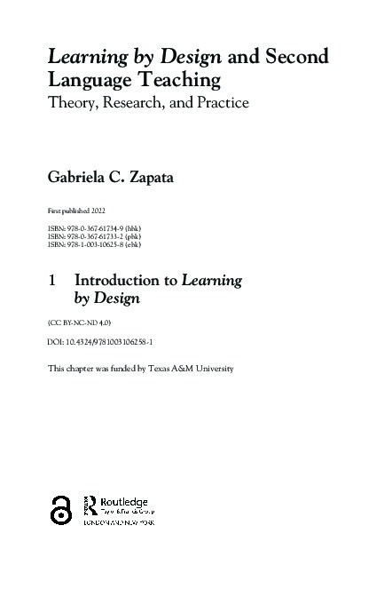 Learning by Design and Second Language Teaching: Theory, Research, and Practice Thumbnail