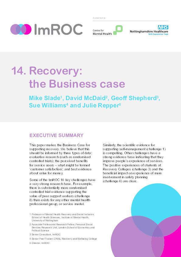 14. Recovery: the business case Thumbnail