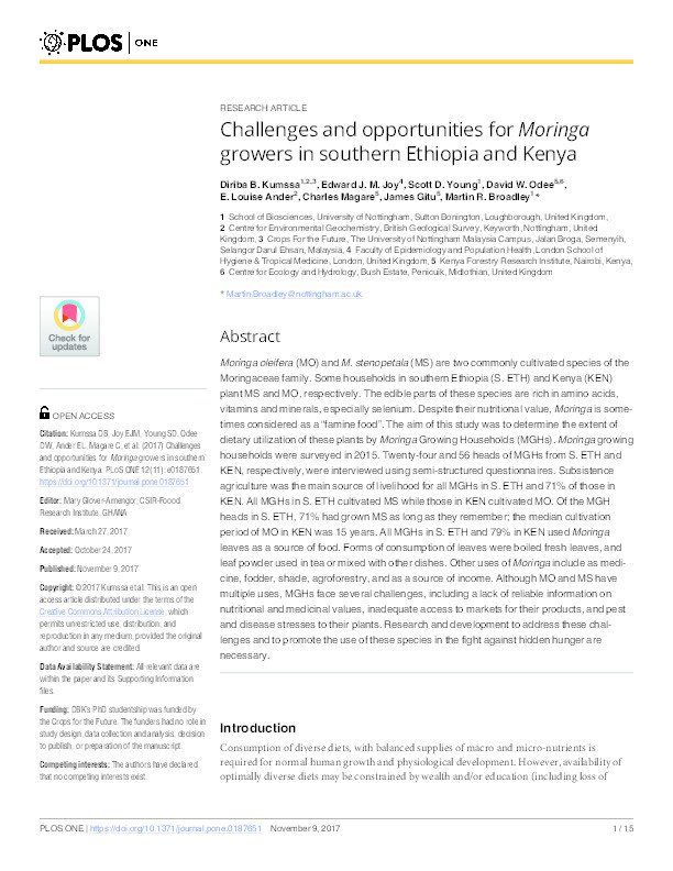 Challenges and opportunities for Moringa growers in southern Ethiopia and Kenya Thumbnail