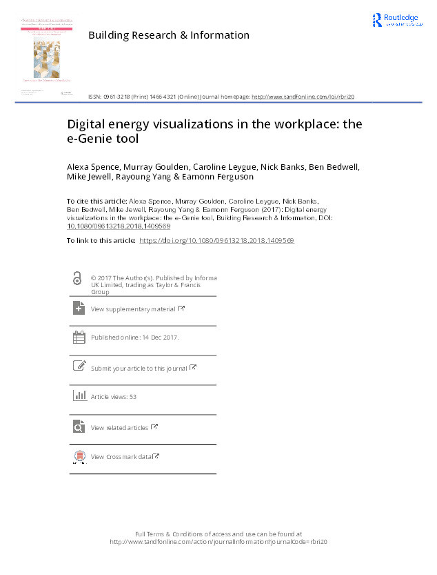 Digital energy visualisations in the workplace: the e-Genie tool Thumbnail