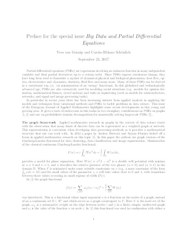 Introduction: big data and partial differential equations Thumbnail