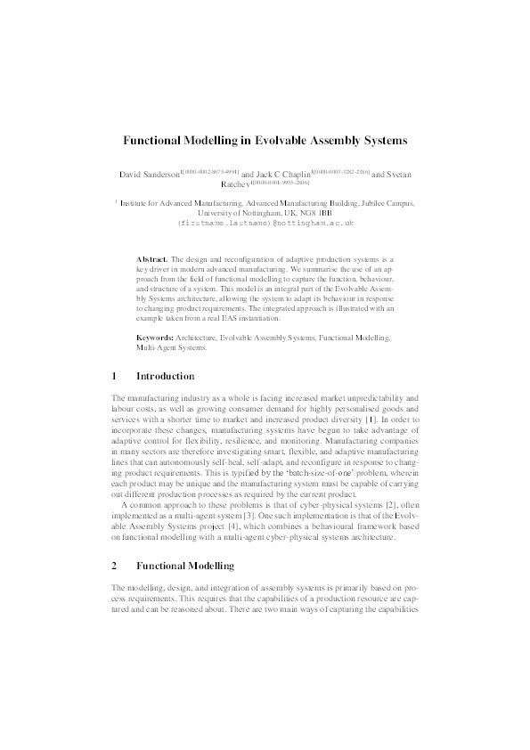 Functional modelling in evolvable assembly systems Thumbnail