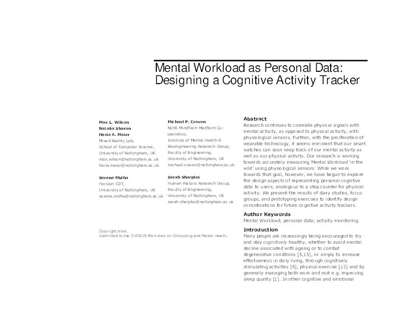 Mental workload as personal data: designing a cognitive activity tracker Thumbnail