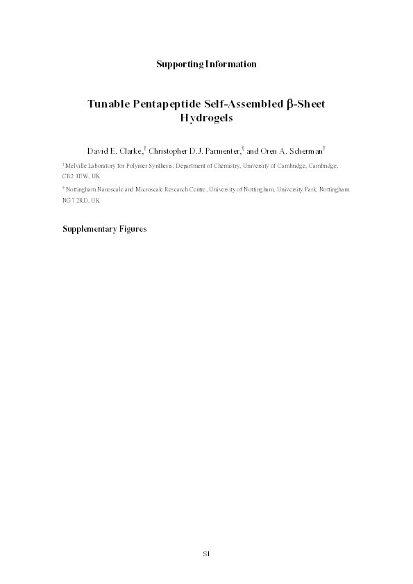 Tunable pentapeptide self-assembled ?-sheet hydrogels Thumbnail