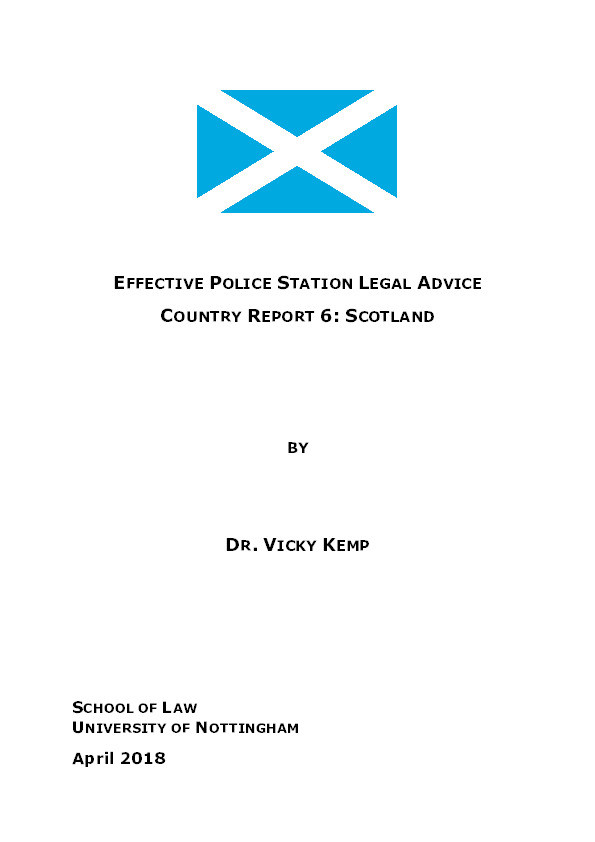 Effective Police Station Legal Advice - Country Report 6: Scotland Thumbnail
