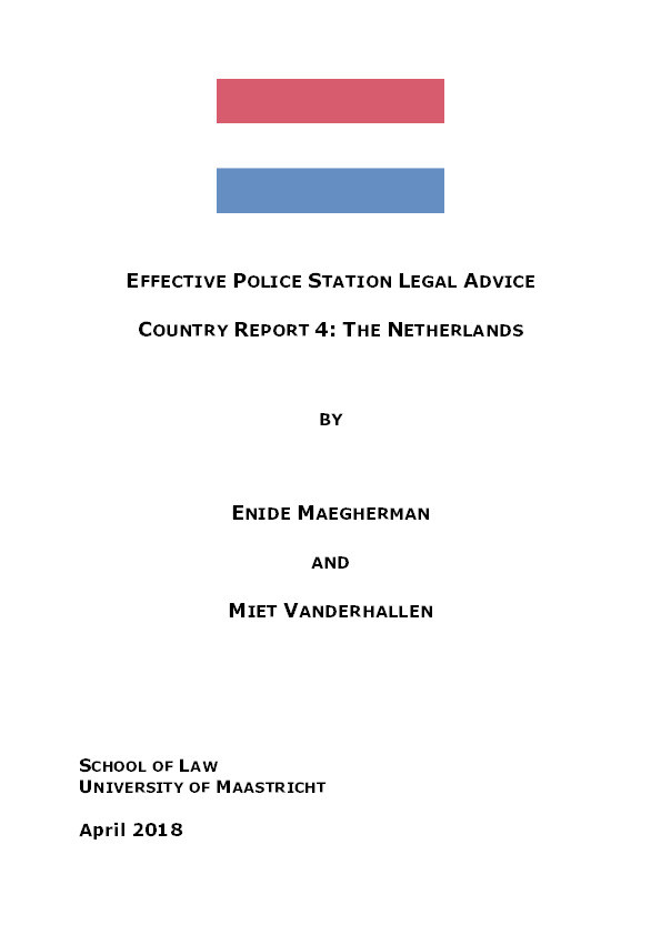 Effective Police Station Legal Advice - Country Report 4: The Netherlands Thumbnail
