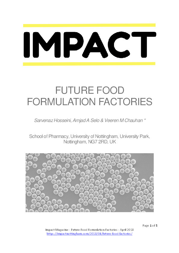 Future food formulation factories Thumbnail