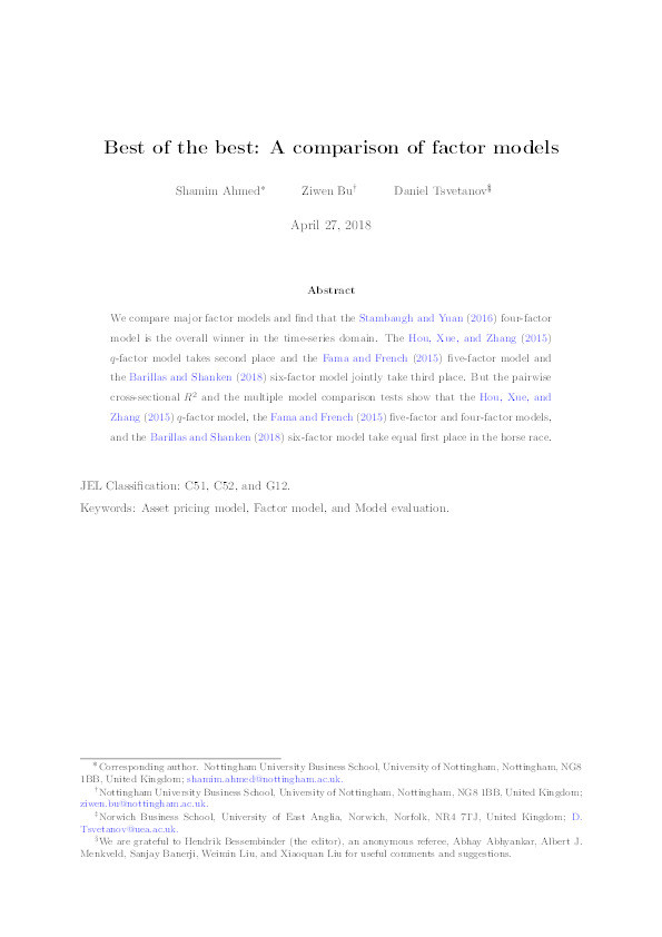 Best of the Best: A Comparison of Factor Models Thumbnail