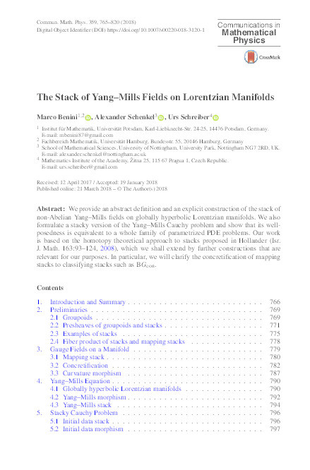 The stack of Yang-Mills fields on Lorentzian manifolds Thumbnail