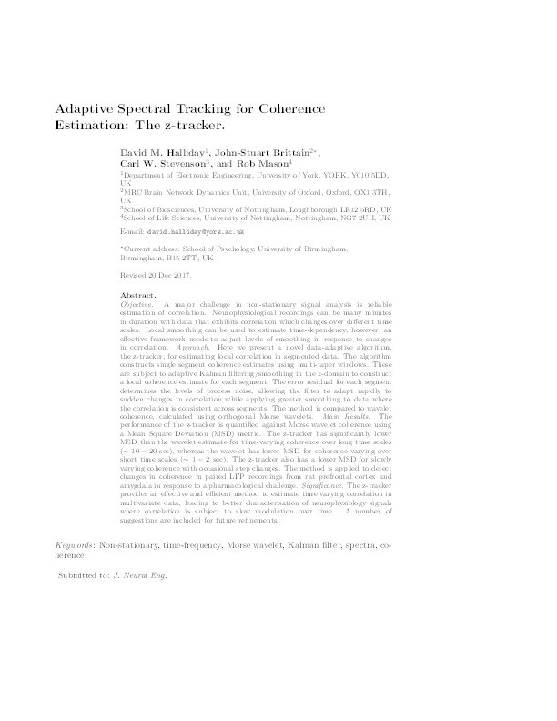 Adaptive spectral tracking for coherence estimation: the z-tracker Thumbnail