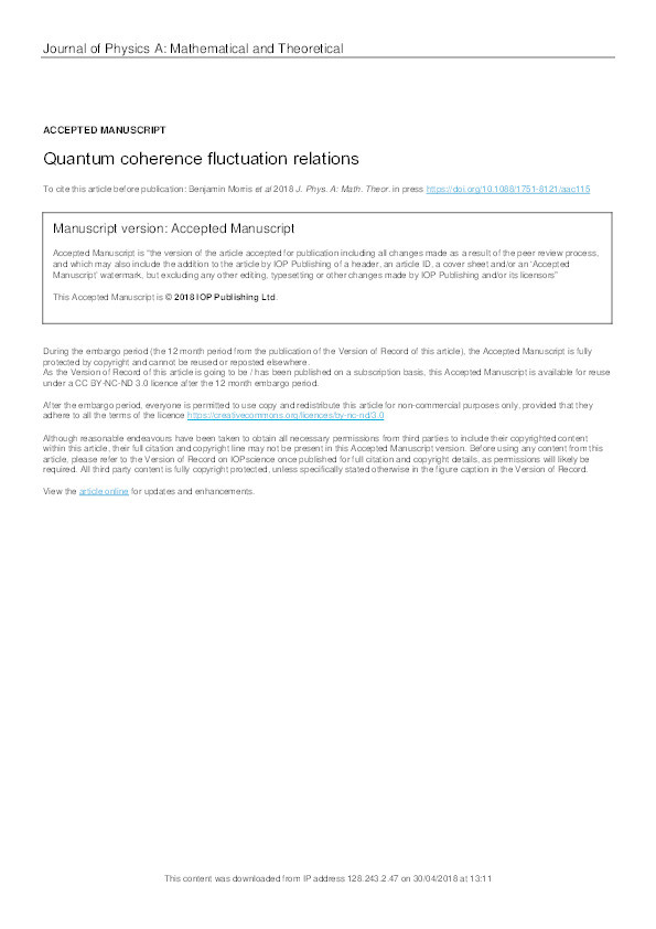 Quantum coherence fluctuation relations Thumbnail