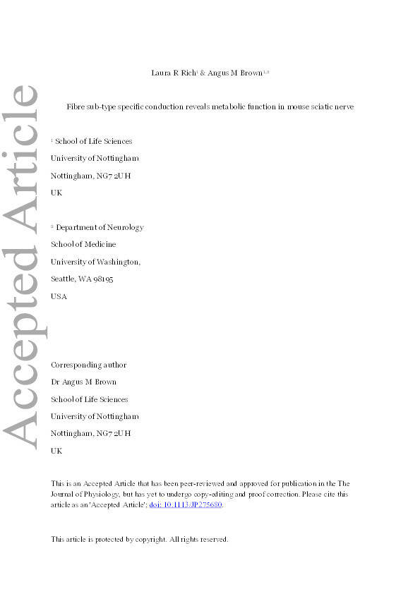 Fibre sub-type specific conduction reveals metabolic function in mouse sciatic nerve Thumbnail