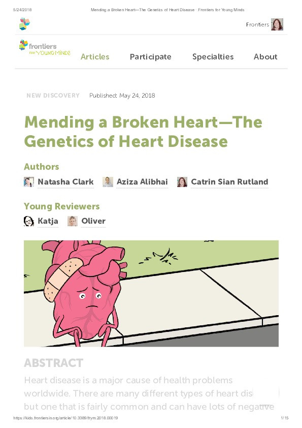 Mending a broken heart—the genetics of heart disease Thumbnail