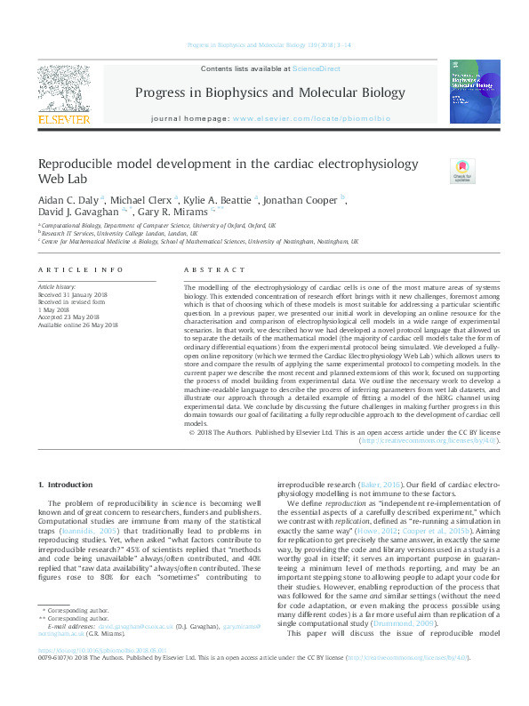 Reproducible model development in the Cardiac Electrophysiology Web Lab Thumbnail