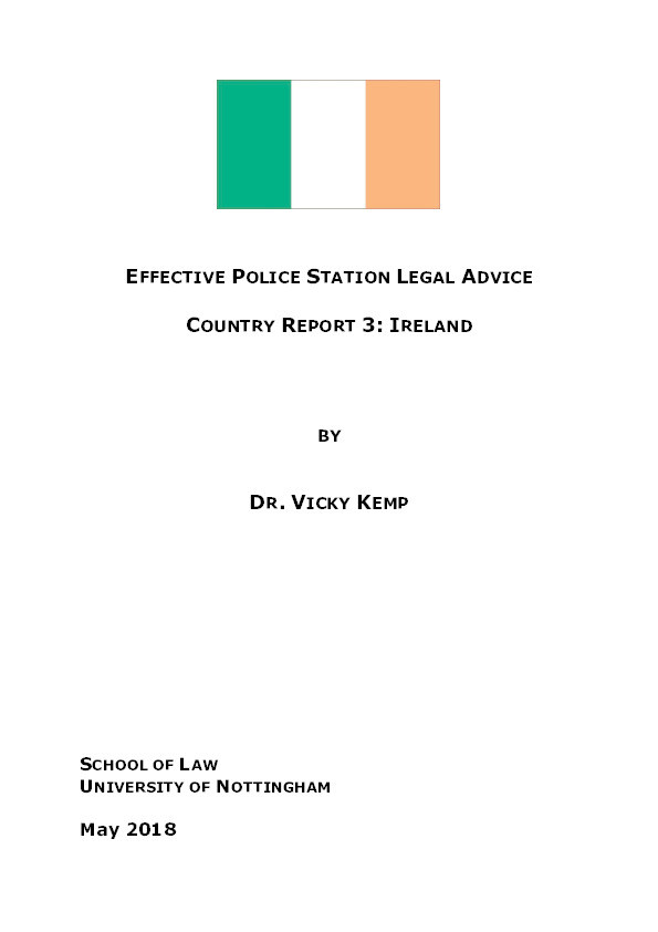 Effective Police Station Legal Advice - Country Report 3: Ireland Thumbnail