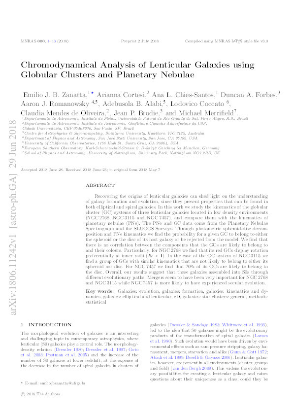 Chromodynamical analysis of lenticular galaxies using globular clusters and planetary nebulae Thumbnail