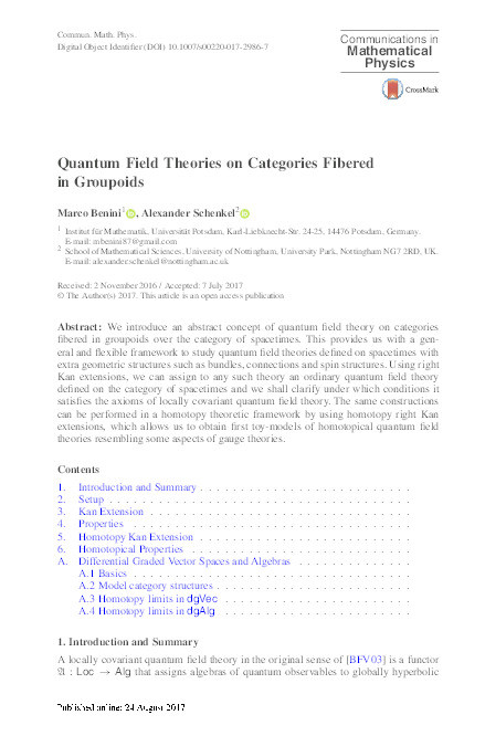 Quantum field theories on categories fibered in groupoids Thumbnail