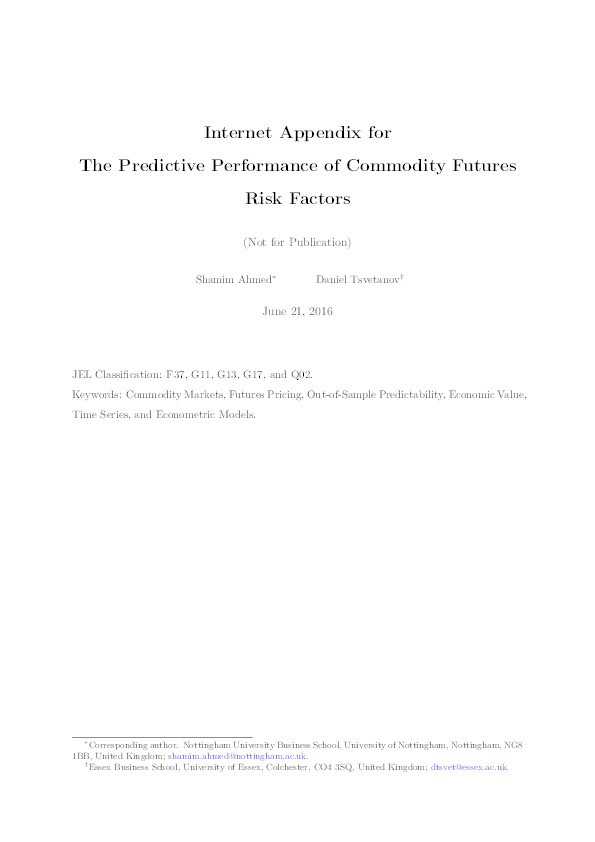 The predictive performance of commodity futures risk factors Thumbnail