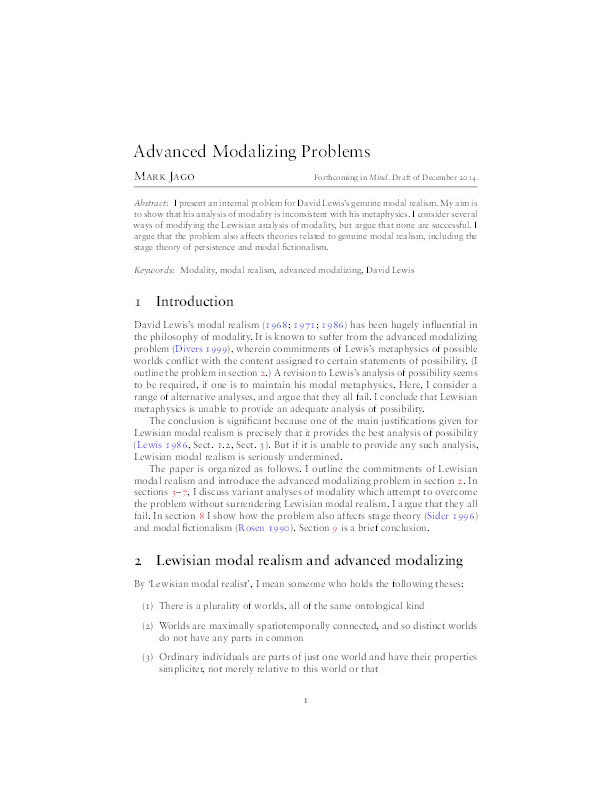 Advanced modalizing problems Thumbnail