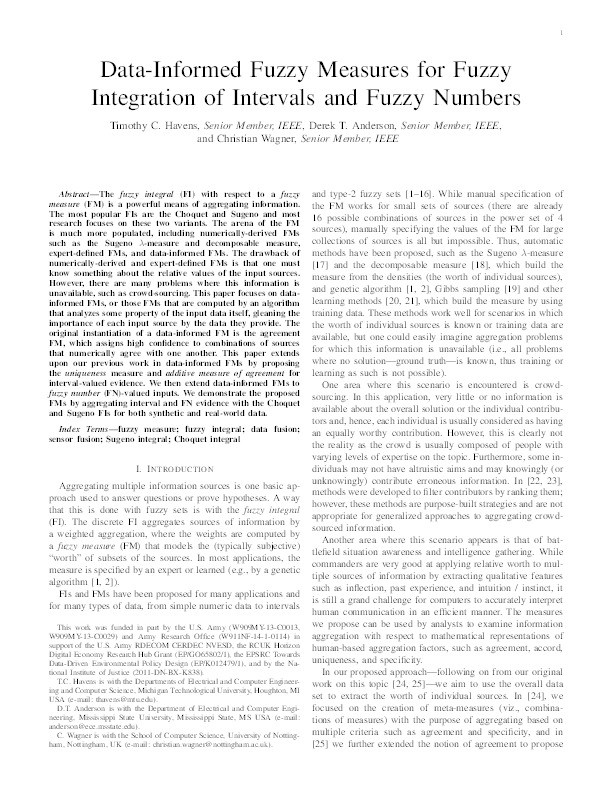 Data-informed fuzzy measures for fuzzy integration of intervals and fuzzy numbers Thumbnail