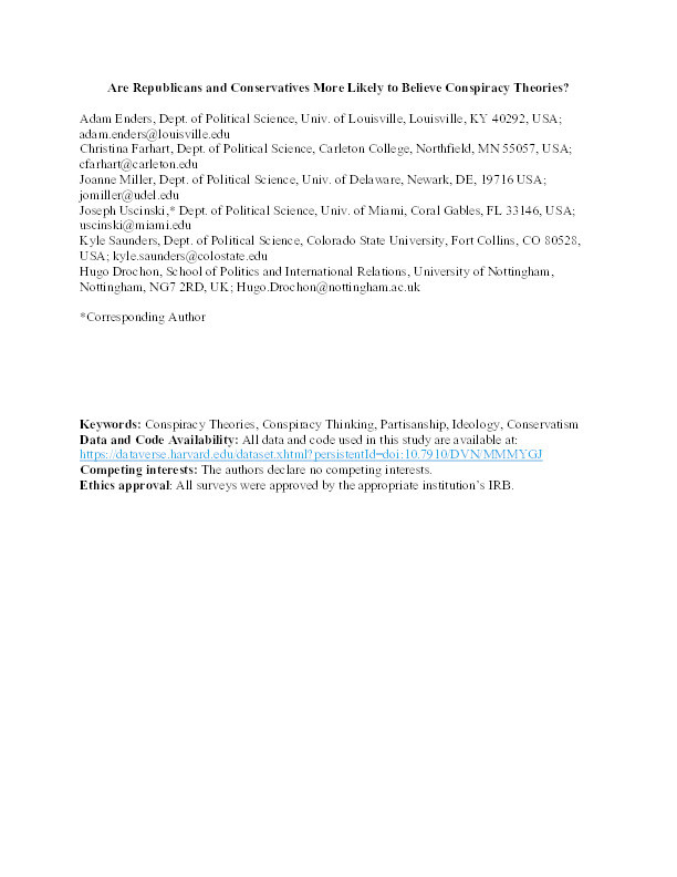 Are Republicans and Conservatives More Likely to Believe Conspiracy Theories? Thumbnail