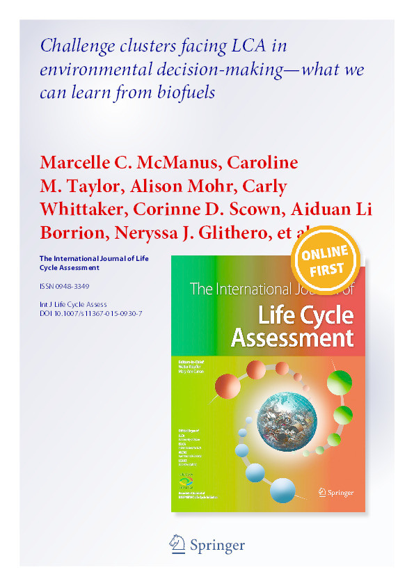 Challenge clusters facing LCA in environmental decision-making—what we can learn from biofuels Thumbnail