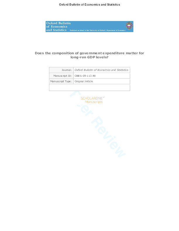 Does the Composition of Government Expenditure Matter for Long-Run GDP Levels? Thumbnail