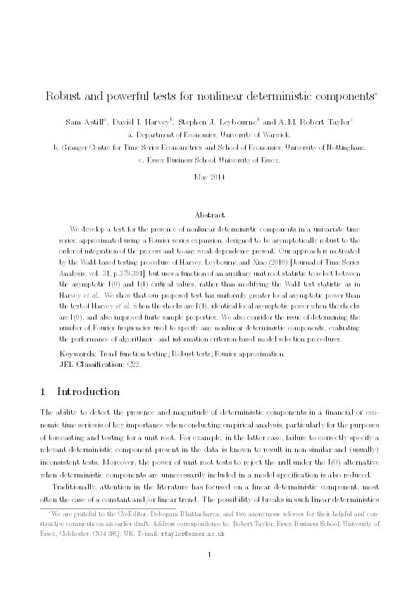 Robust and powerful tests for nonlinear deterministic components Thumbnail