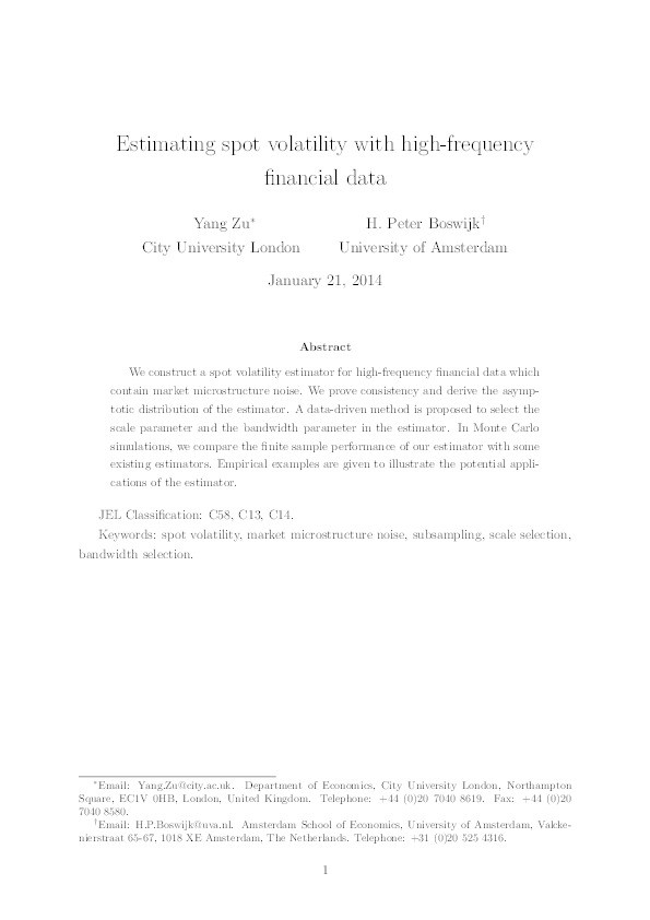 Estimating spot volatility with high-frequency financial data Thumbnail