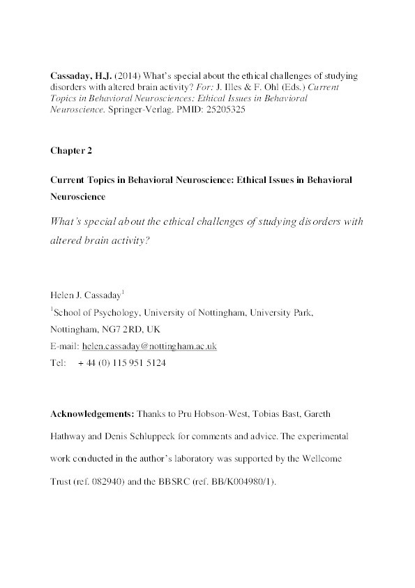 What’s special about the ethical challenges of studying disorders with altered brain activity? Thumbnail